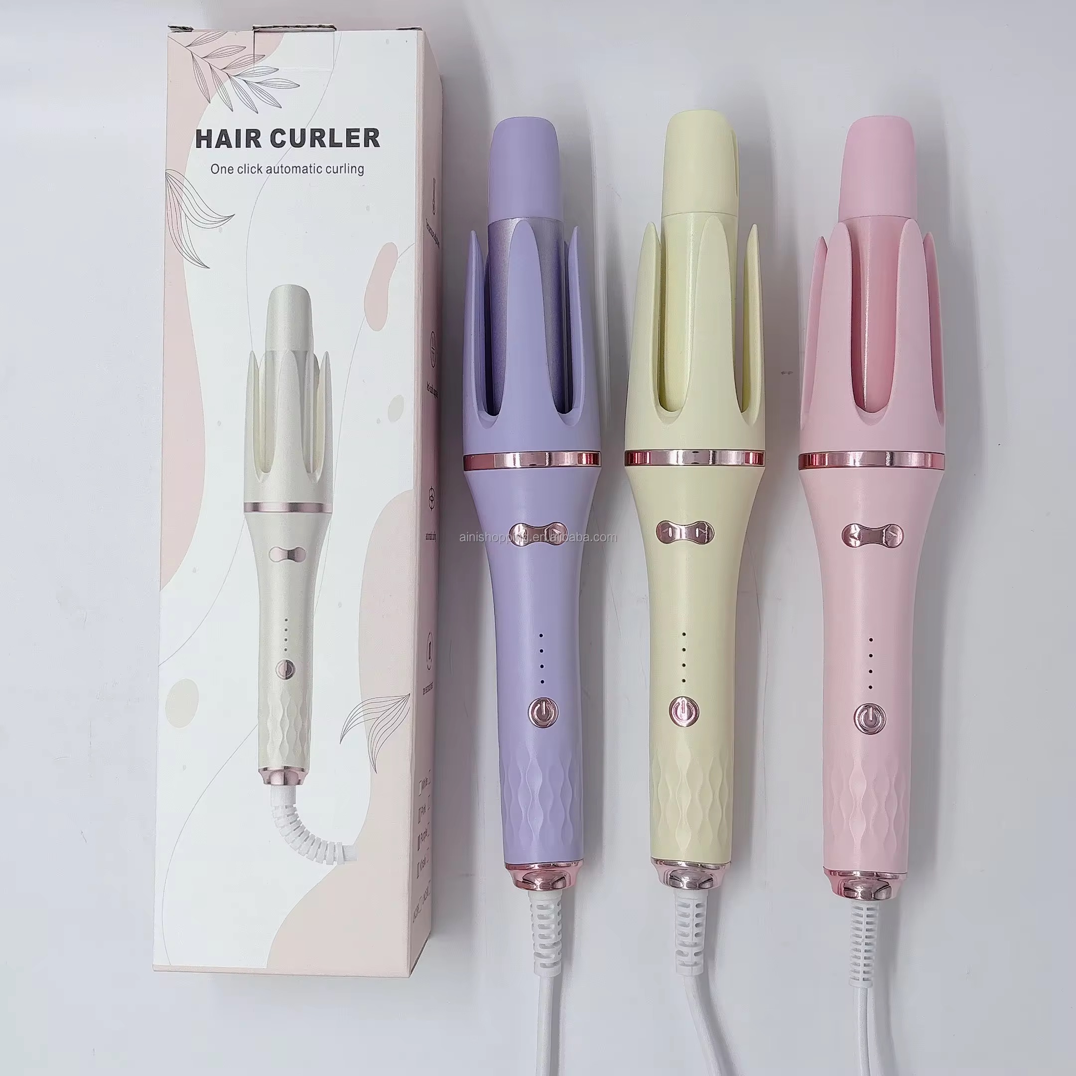 Professional Cordless Ceramic Three-in-One Auto-Curling Hair Iron Rotating Curler Dry Hair Tool for Household Use Electric Power
