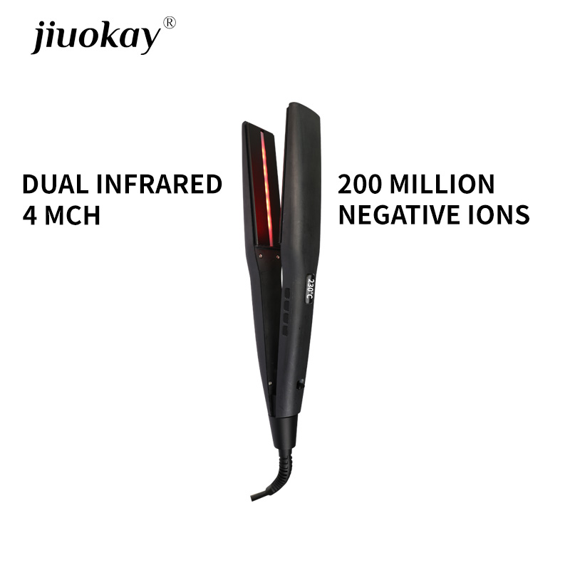 Ceramic steam hair straightener and curler with negative ions, dual infrared, gentle non-damaging tool for salon use