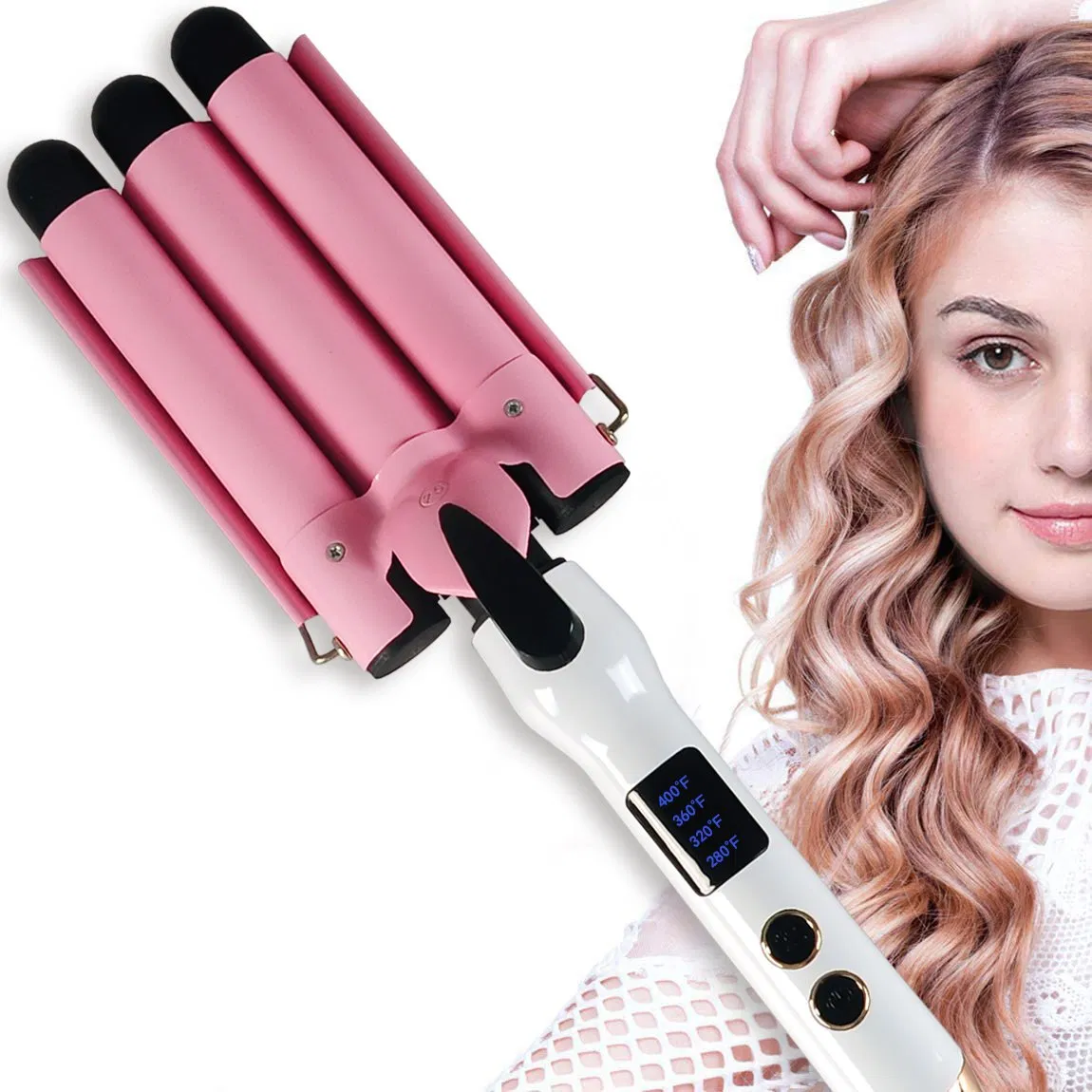 Professional Hair Curler with Triple Barrels and with LED Display
