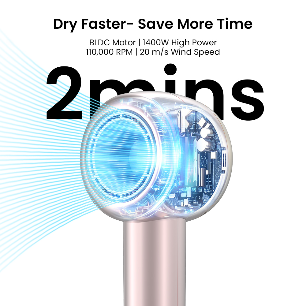 7 Mode Professional High-Speed Ionic Diffuser High Speed Plasma Hair Dryer Fast Drying For Salon Home Use AI Animated Display