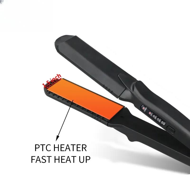 4 in 1 Wide Plate 3D Grid Hair Crimper Straightener Interchangeable Flat Iron