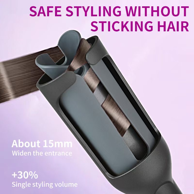 Professional 5-Mode 32mm Ceramic PTC Electric Curling Wand Set with LED Temperature Display (127-410) 45W