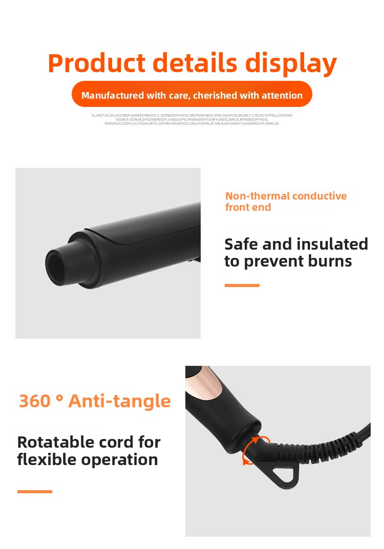 New Professional Portable Electric Ceramic PTC Curling Iron LCD Temperature Display Ionic Fast Heating Long-Lasting French
