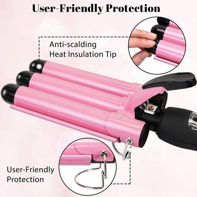 Hair Curling Iron 3 Barrel Wand 26mm Hair Waver Curling Iron Professional Curling Wand Temperature Adjustable Heat up Quickly