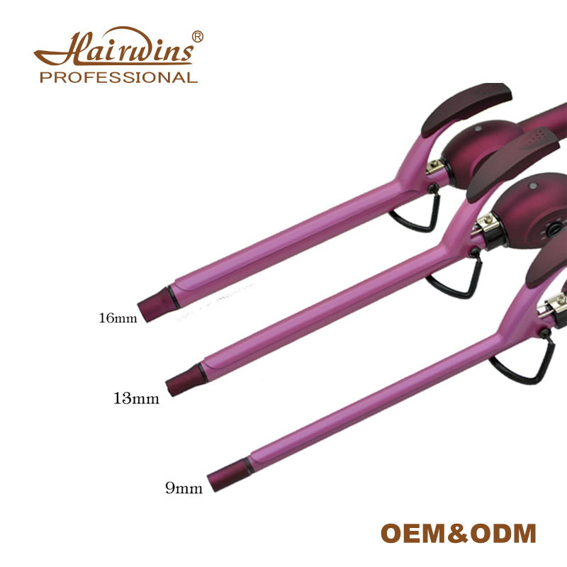 HW-911 New Design Ceramic Digital Magic Slimsy Hair Curler 9MM Spiral Electric Men Curling Iron Waver