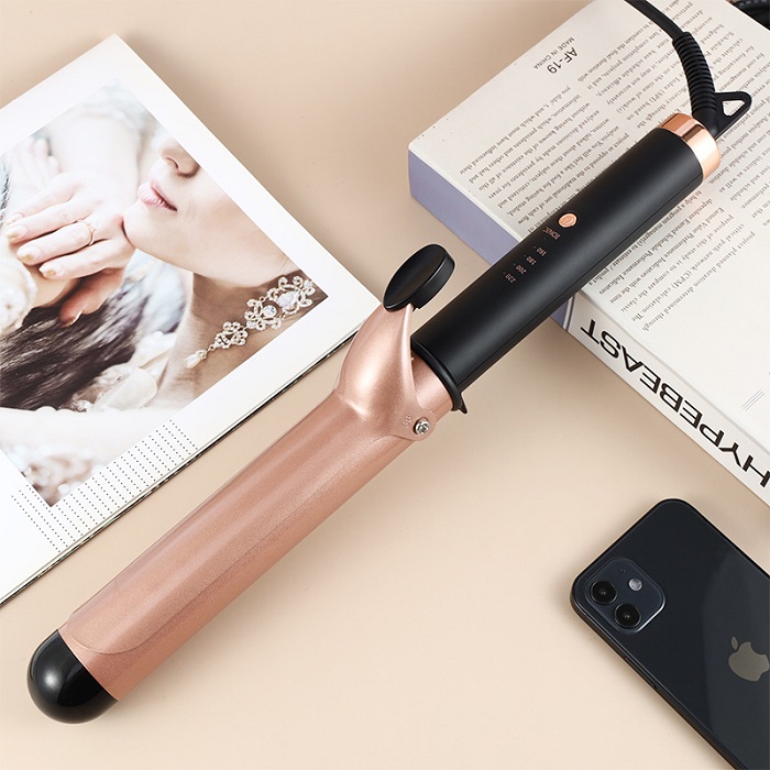 Electric Hair Curling Iron Negative Ion Ceramic Flat Iron Professional for Home LED Digital Display PTC 360 Degree Swivel Cable