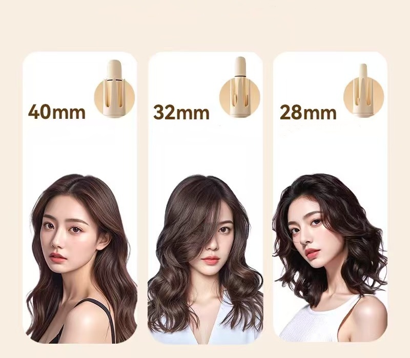 3-in-1 Interchangeable Automatic Curling Iron Automatic Hair Curler Spiral Magic Twirl Wand With Beep Reminder