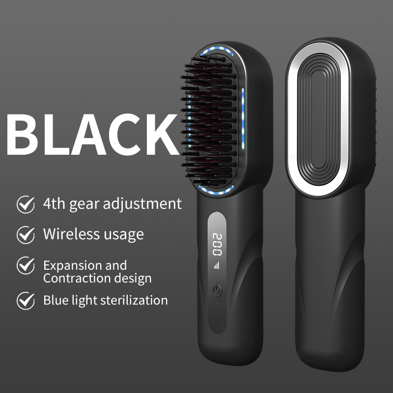 Portable Electric Brush for Hair Wireless USB Hair Straightener Magic Curling Iron