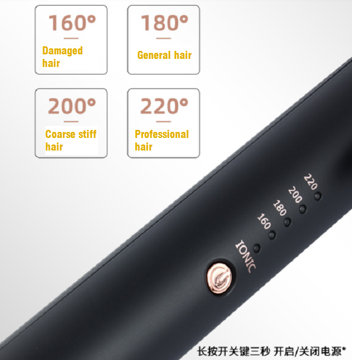 Electric Hair Curling Iron Negative Ion Ceramic Flat Iron Professional for Home LED Digital Display PTC 360 Degree Swivel Cable