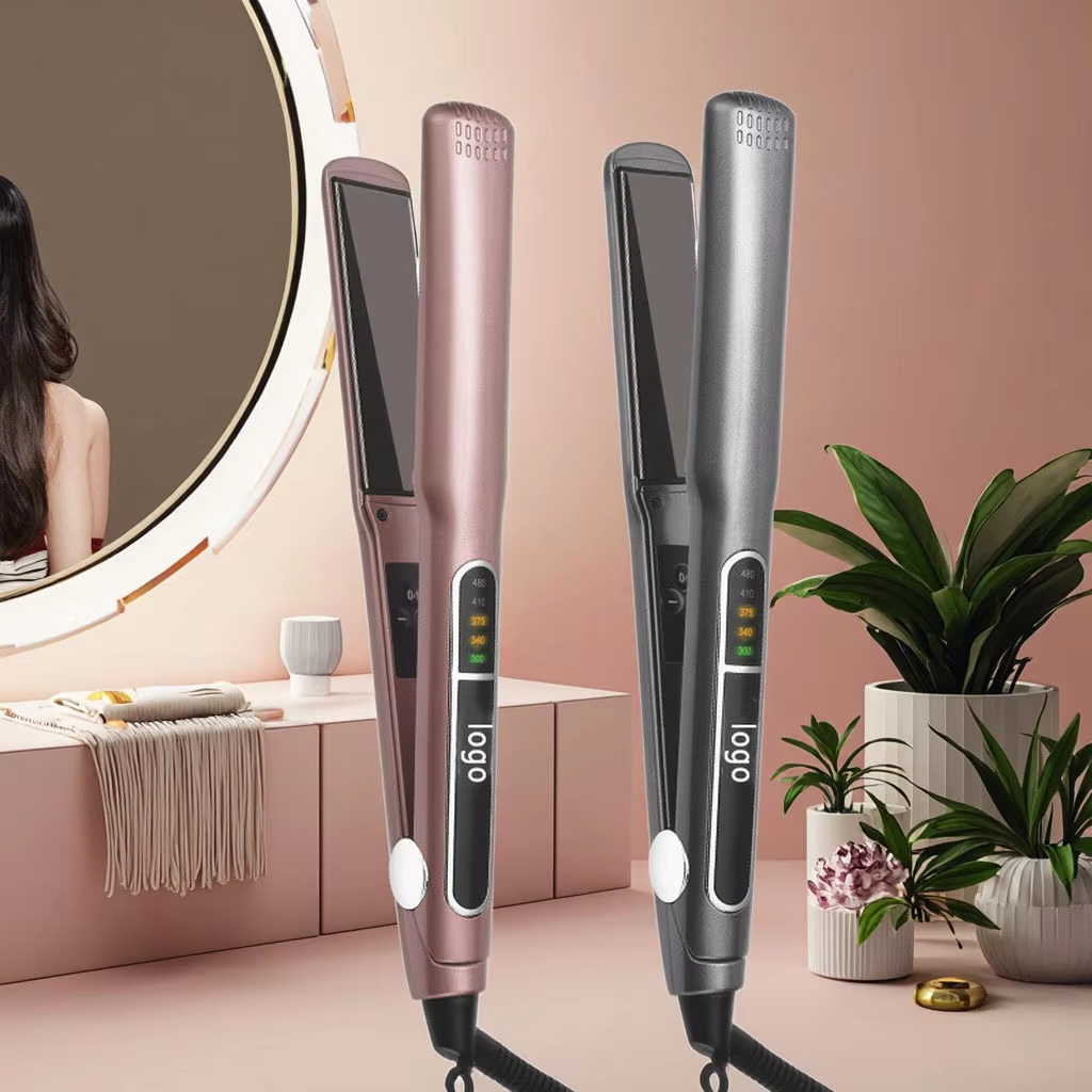 Private Label Dual Voltage Mult Professional 2 in 1 Hair Straightener Curling Iron for Salon
