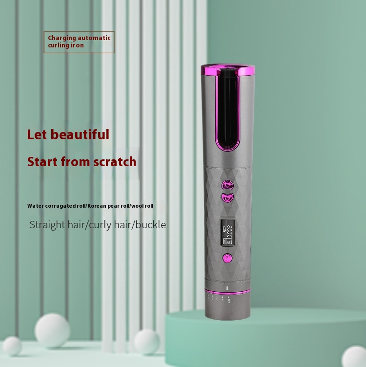 Professional Automatic Curling Iron Wand, Ionic Ceramic Coating & LED Temperature Display, Dual Voltage Portable Hair Curler