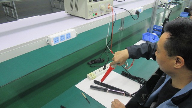 JGM Beauty main production hall with automated assembly lines for hair styling tools