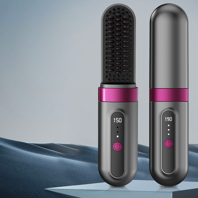 Hot Sale Cordless LED Ceramic Mini USB Recharging Portable Flat Iron Fast Heating Curling Straightener for Curly Bangs