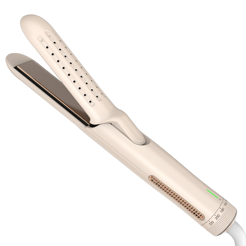 2-in-1 Ceramic Titanium Cooling Airflow Shaping Straight Hair and Curling Iron for Long-Lasting Styling