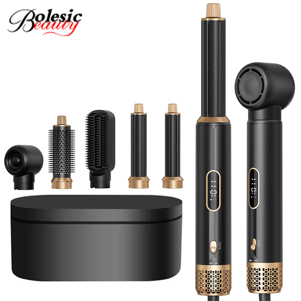 Professional 5 in 1 Salon Hair Styler High Speed Ionic Hair Dryer Brush Straightening Comb Curling Blow Dryer Hair Styling Tools