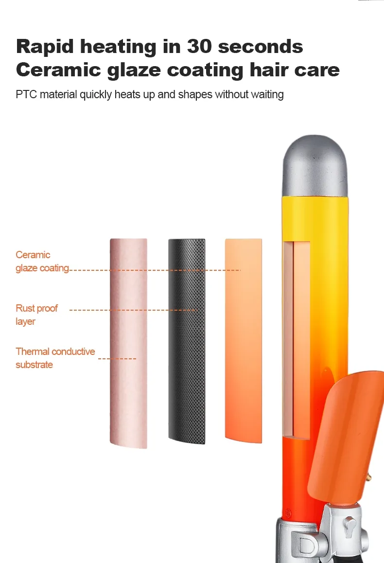 Professional Ionic Titanium Automatic Curling Iron with Multi-Function Styling and LCD Temperature Display