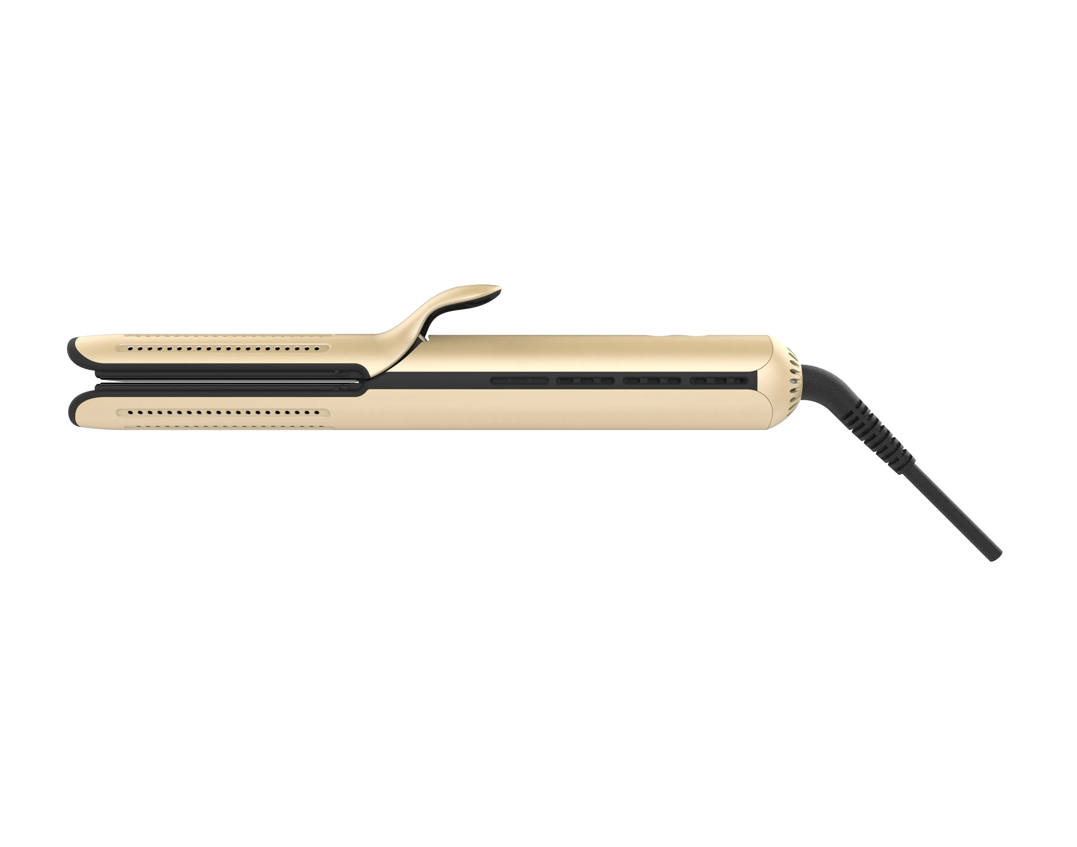 Cool Air 2-in-1 Straightening and Curling Iron with Airflow for Beach Waves &amp; Sleek Straight, Ceramic Tourmaline Flat Iron Curling Wand with 5 Heat Settings
