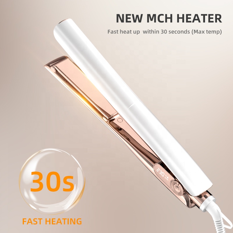 2 in 1 Professional Salon Custom Made MCH Fast Heat Keratin Curling Wand &amp; Titanium Flat Iron with Infrared