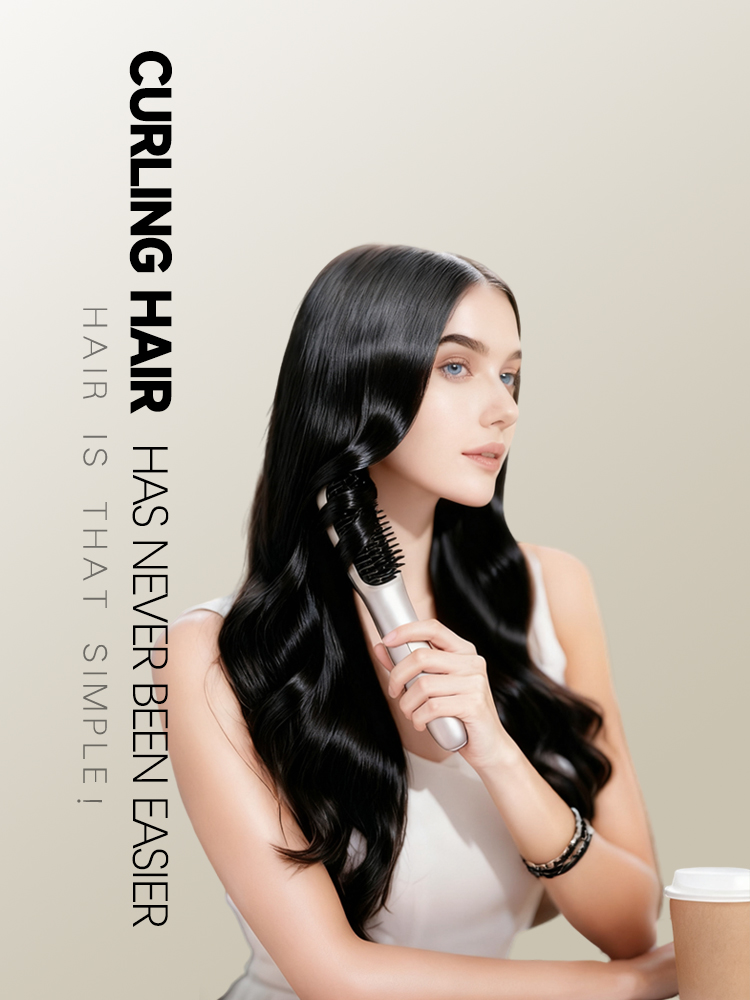 2 in 1 Straight and Curling Iron Cordless Hair Straightener Comb 3 Temperature Settings Negative Ion Hair Styling Tool