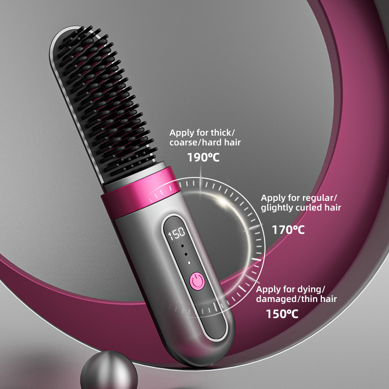 Hot Sale Cordless LED Ceramic Mini USB Recharging Portable Flat Iron Fast Heating Curling Straightener for Curly Bangs