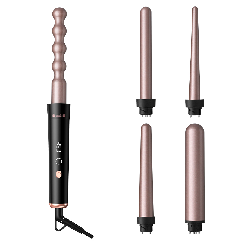 Flat Iron Curling Wand Set Hair Curler Set Brush Interchangeable Ceramic Barrels Curling Iron Hair Curler