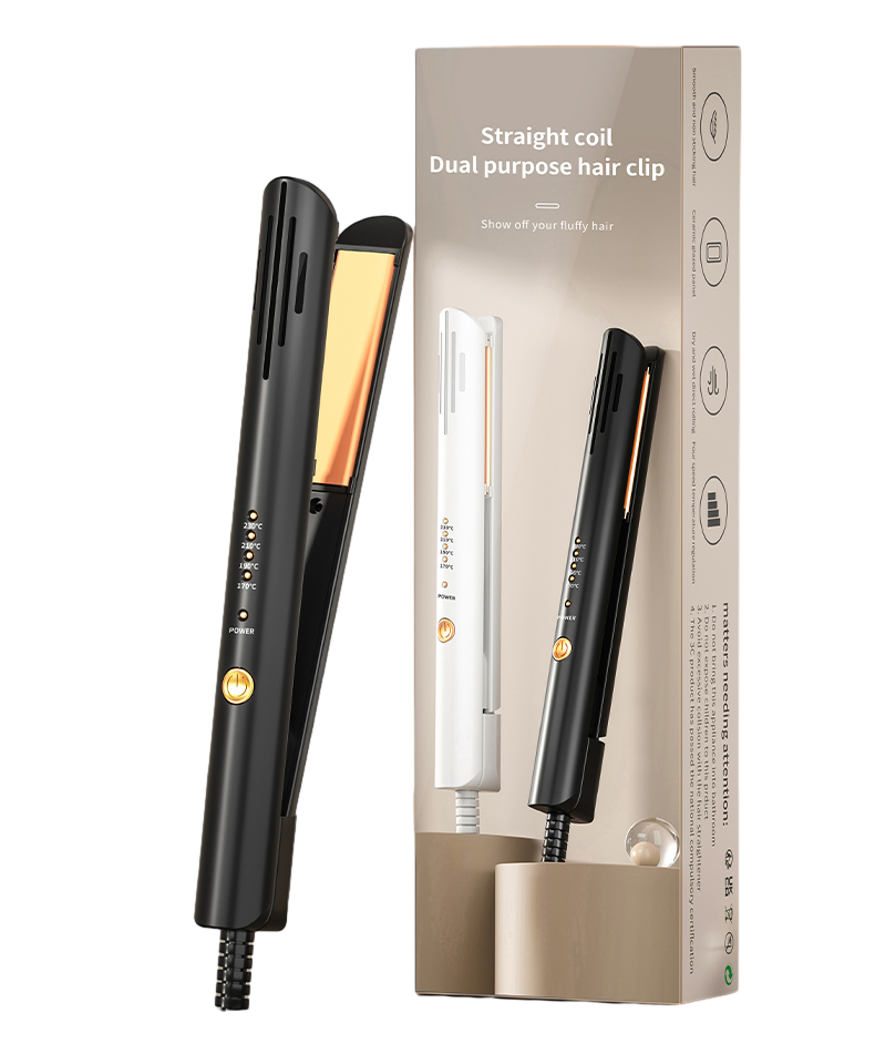 2-in-1 Hair Straightener and Curling Iron with Dual Voltage