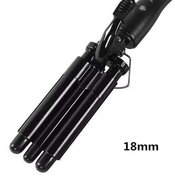 Save Portable Dual Voltage Three Barrel Curling Iron Features Ceramic Plates and an Adjustable LCD Temperature Display. Ideal for Hotels and Travel.