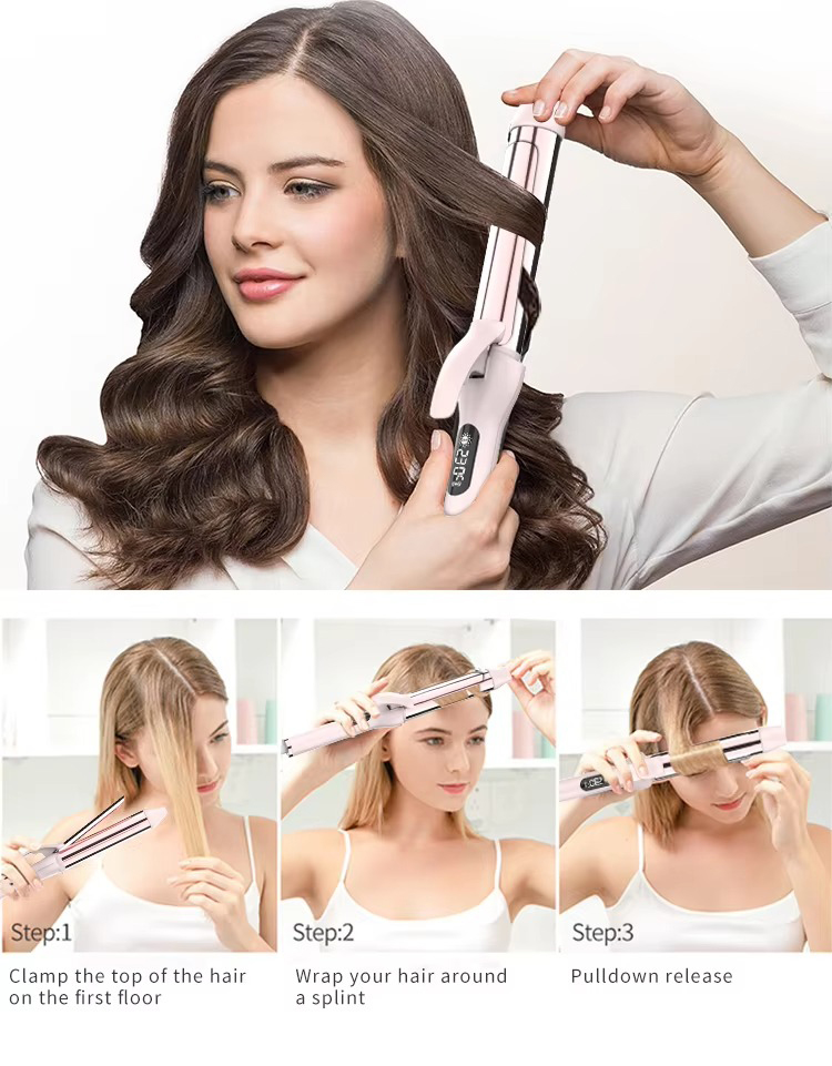 New LCD Automatic Hair Curler Rotating Curling Iron Ceramic Professional Heating Hair Stick Portable Air Spin Curl for Hair Type