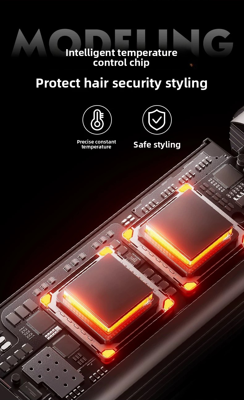 Rechargeable Wireless LED Display Hair Straightener Curling Iron Ceramic Coating Fast Heating Hotel Use Spanish Language Support