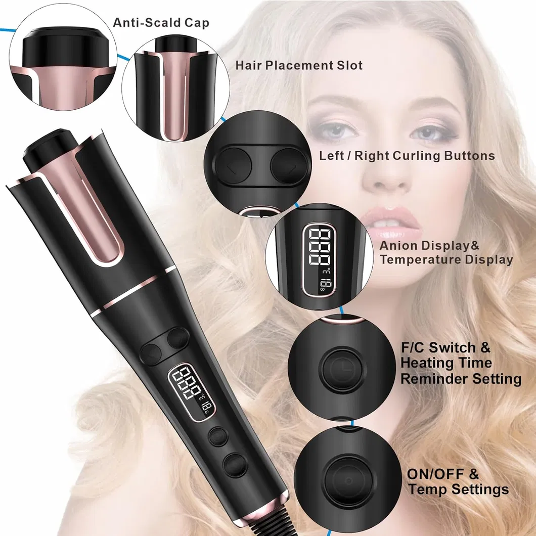 Ceramic Ionic Automatic Hair Curling Iron Anti-Stuck Auto Rotating Curling Wand Hair Curler