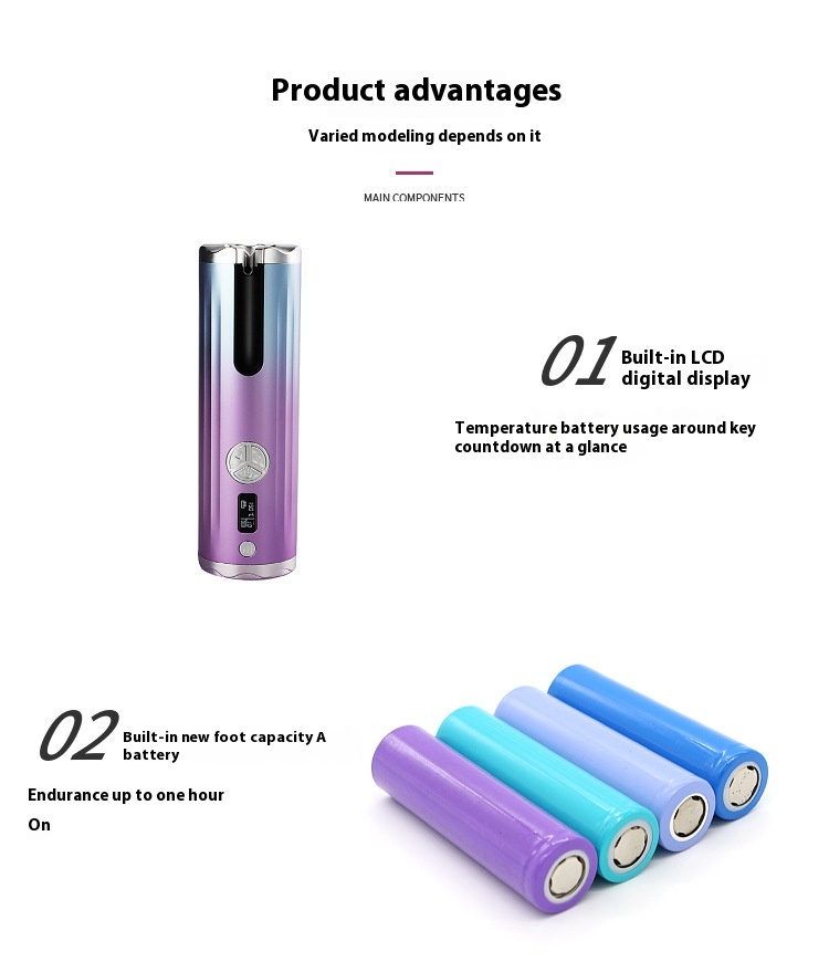 Portable Mini Wireless Automatic Curling Iron Gentle Hair Styling Multi-Purpose Tool Durable Negative Ion Lazy Big Wave Feature