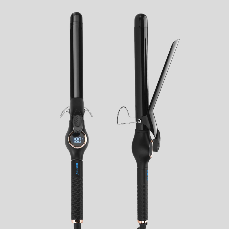 Professional LCD Display Electric Curling Iron Rapid Heating 450F Ceramic Tourmaline Coating Barrel Hair Curler//