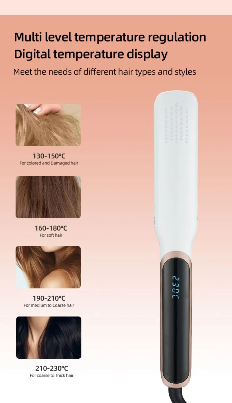 Rapid Heating&Advanced Straightening Iron with LCD Display Infrared Hair Straightener Best Hair Straightener for Smooth Results