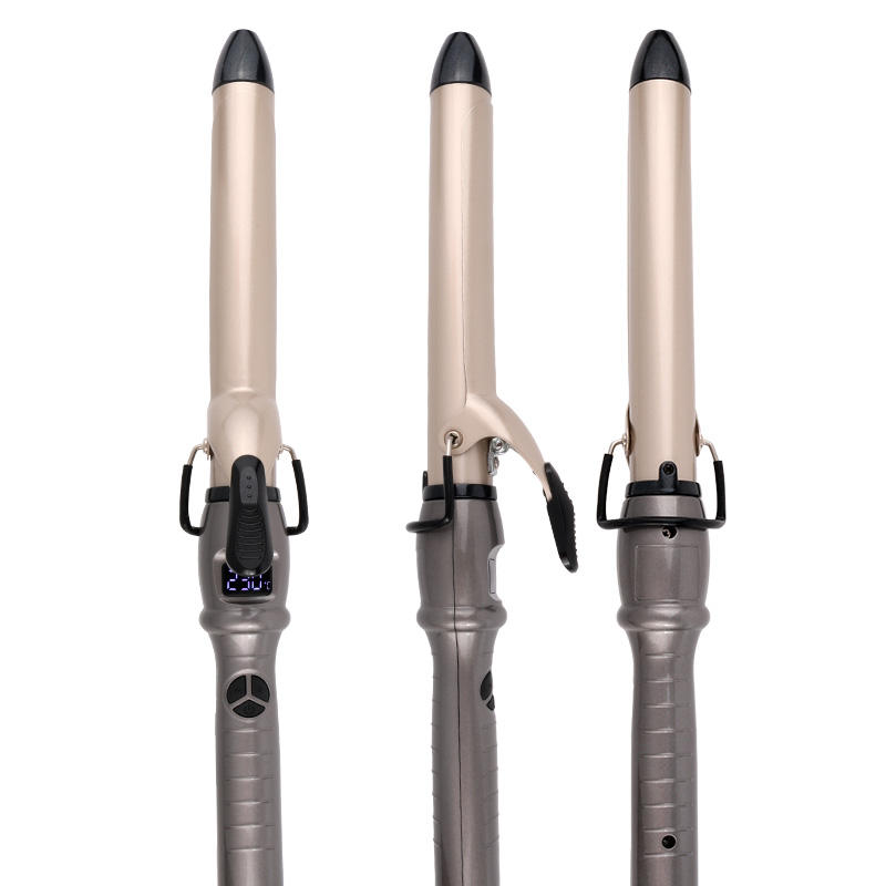 Electric Tourmaline Hair Curler Wand LCD Temperature Display PTC Heater-Battery-Powered Portable Curling Iron for Hair Styling