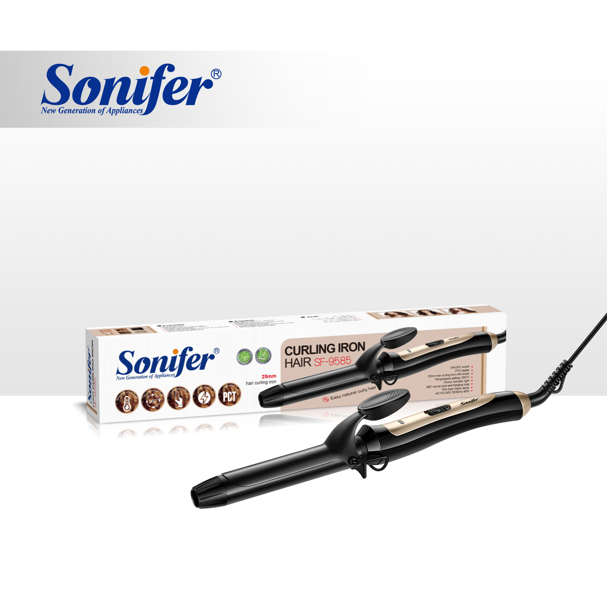 Sonifer SF-9585 Hair Curling Iron Hair Curler Private New Easy Styler Hair Salon Equipment Curler Curling Irons