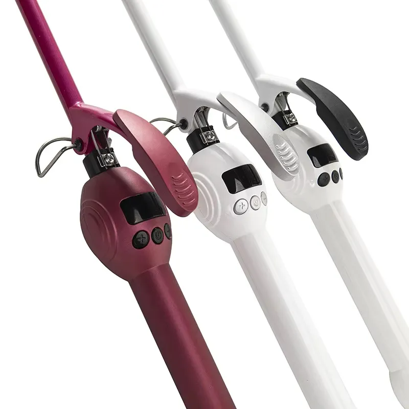 Negative Ions Curling Iron Ceramic Tourmaline Coating Long Barrel Curling Wand Dual Voltage Thin Mini Fast Heating Hair Curler