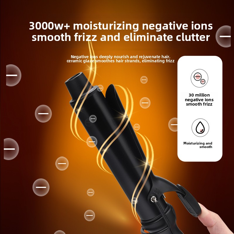 New Professional Portable Electric Ceramic PTC Curling Iron LCD Temperature Display Ionic Fast Heating Long-Lasting French