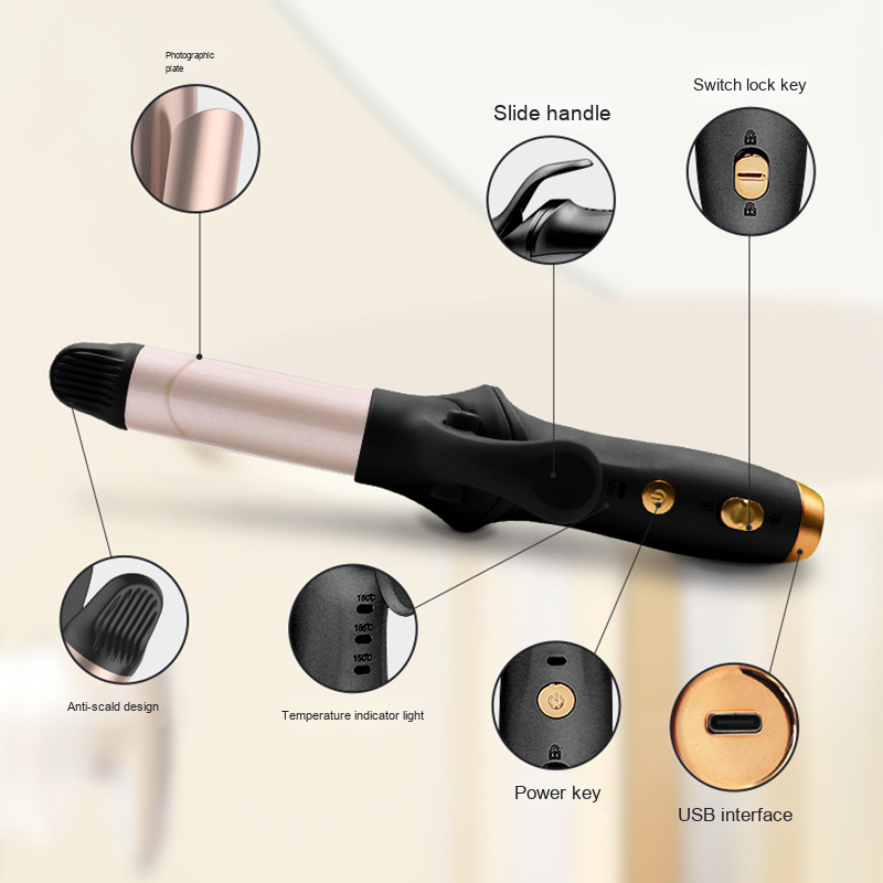 Cross-Border New Smart Wireless Hair Curler Multi-Functional Dual-Use Straight Curl Portable Fully Automatic Device Does Hair