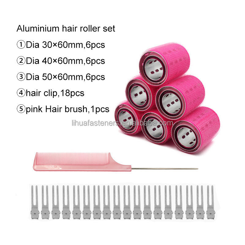 Professional DIY Styling Tools Customized Box Hair Roller Set Aluminum Core Metal Hot Hair Curler for Home Use