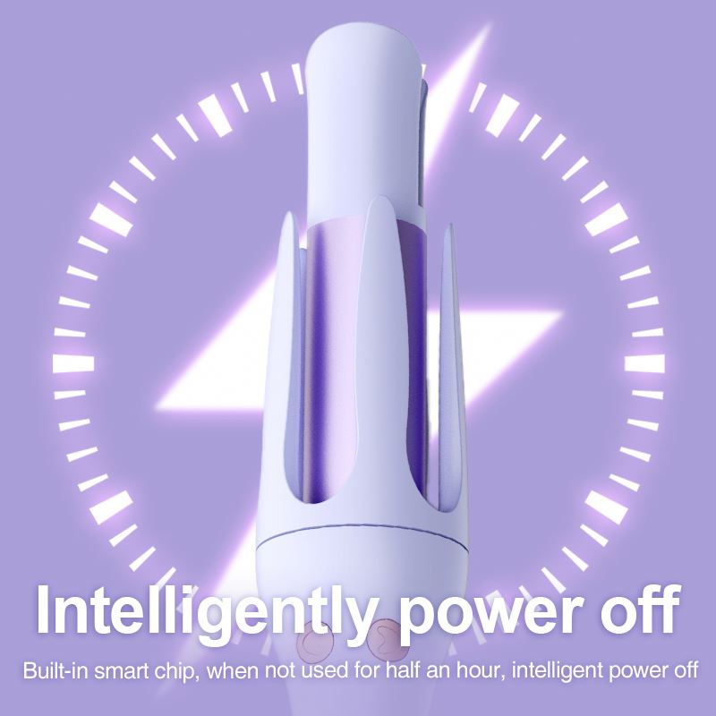 Automatic Rotating Hair Curling Wand 3 Temps LCD Screen Fast Heating Professional Curler