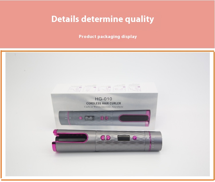 Professional Automatic Curling Iron Wand, Ionic Ceramic Coating & LED Temperature Display, Dual Voltage Portable Hair Curler