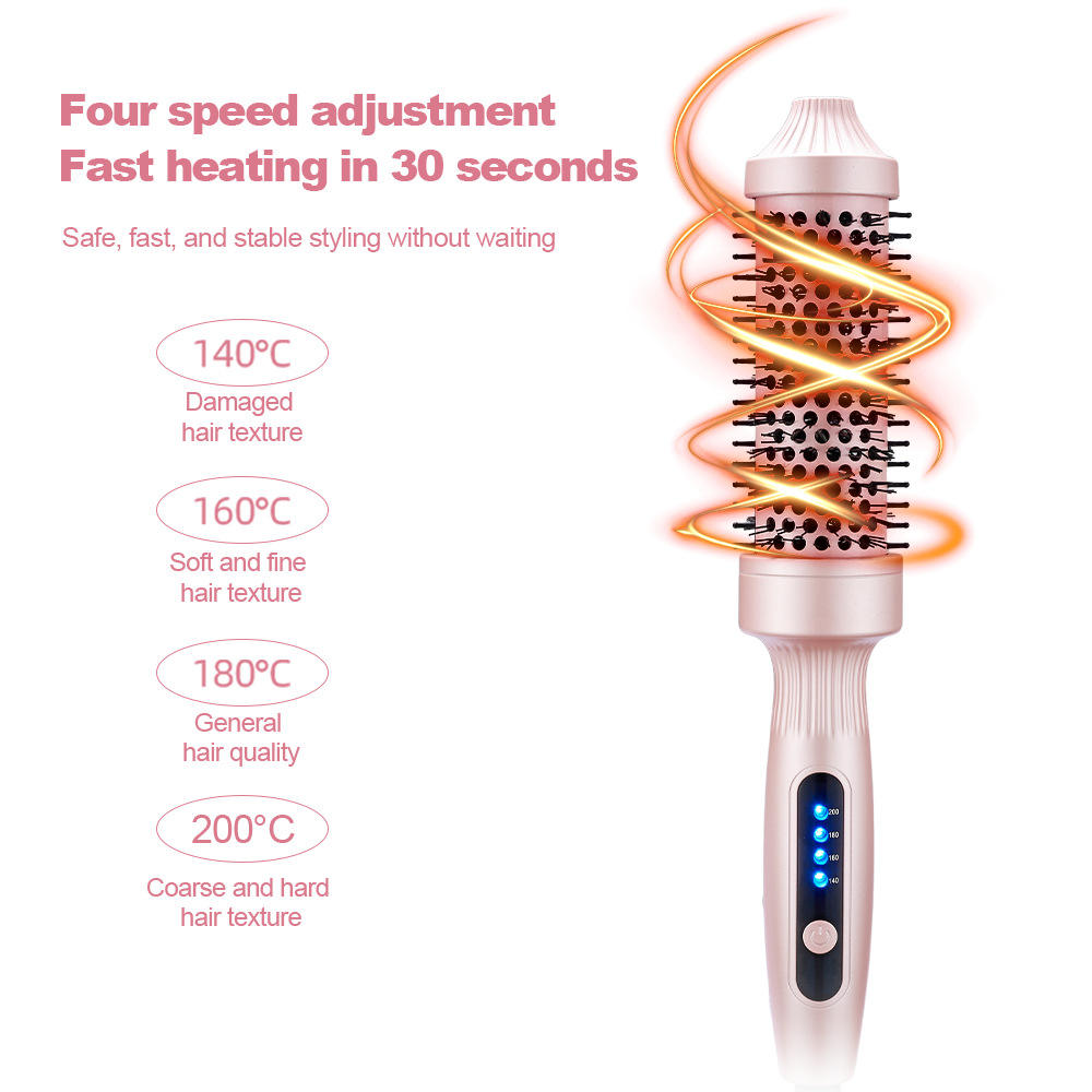 Portable Hot Air Brush Hair Curler Comb with LED Display Electric Thermal Styling Tool for Household RV &amp; Hotel Use