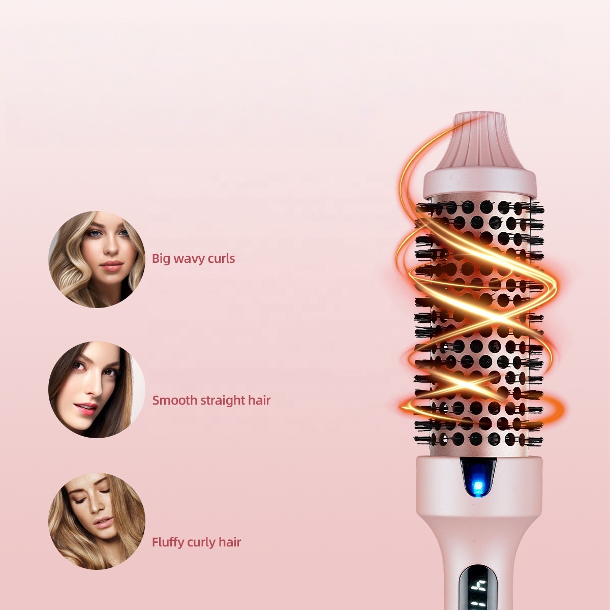 Tourmaline Ceramic Hair Curler with LCD Temperature Display and Moisturizing Negative Ions for Maintains Hair Health