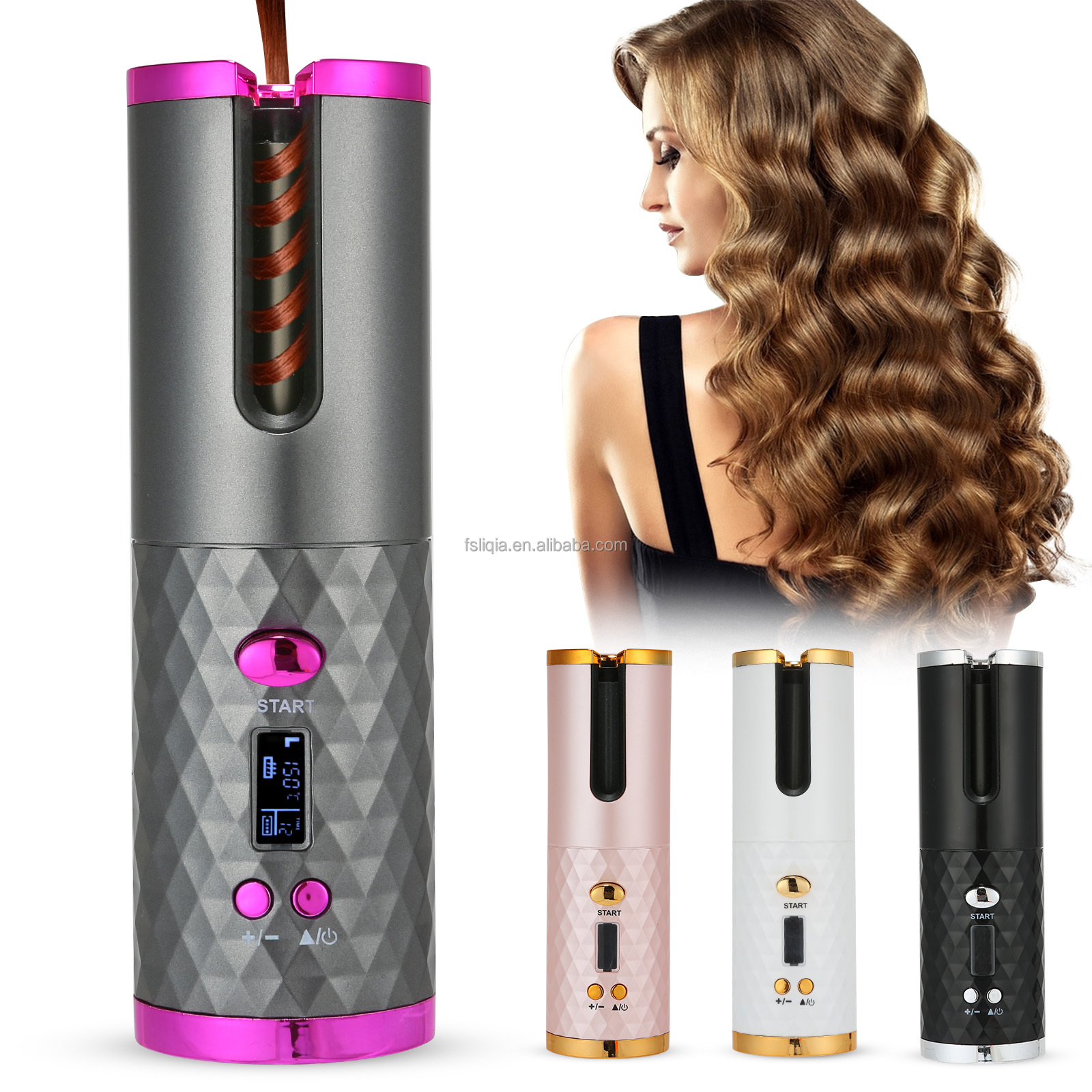 Mini Automatic Wireless Hair Curler with USB Charging Rechargeable Cordless Design for Easy Automatic Rotating Curling
