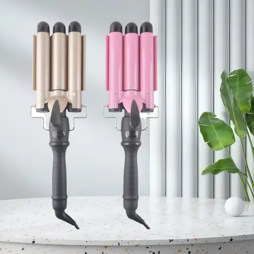 Three Barrel Hair Waving Styling Tools Hair Crimper 3 Barrel Curling Iron Wand Dual Voltage Ceramic Hair Curler for Girl