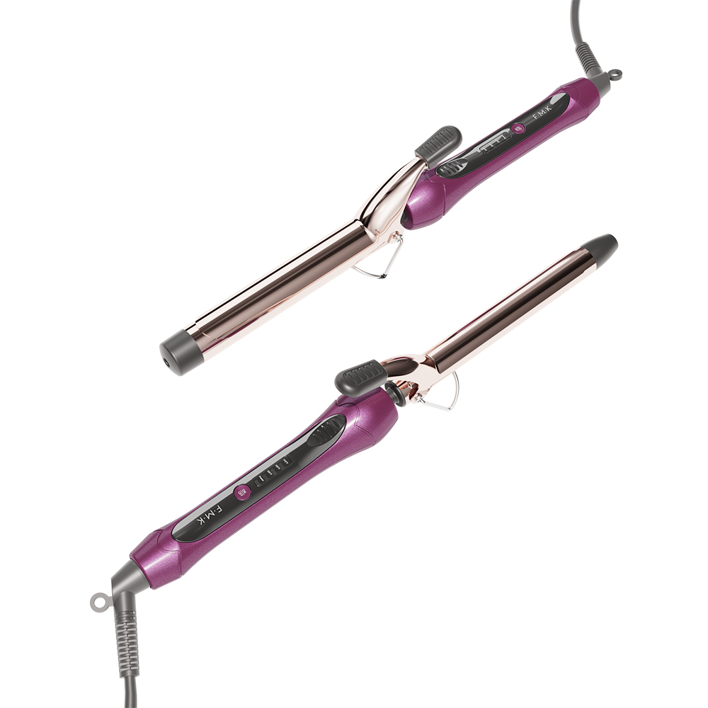 FMK Professional Digital Display Hair Curling Iron Privated Label Nano Titanium 19MM/25MM/32MM Curling Wand Clip Electric Power