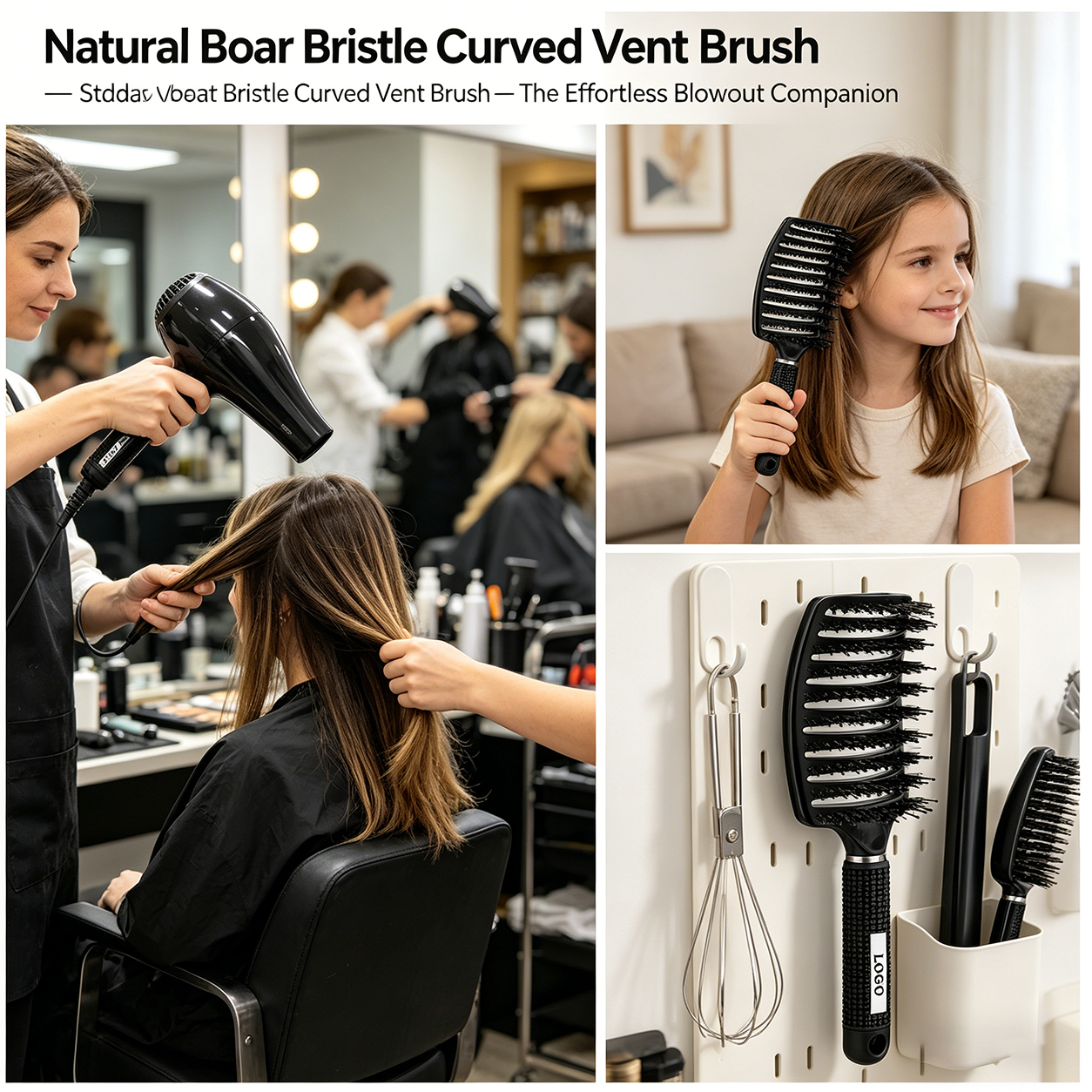 10pcs Custom Logo Comfortable Fashion Plastic Handle Hair Brush &amp; Comb Set Professional Salon &amp; Home Use Styling Set