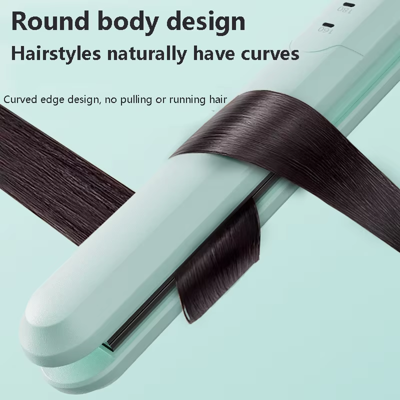 Household 2-in-1 Wireless Portable Hair Straightener &amp; Curler with 3D Floating Panel Rechargeable &amp; Cordless