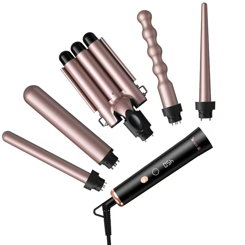 Professional OEM/ODM Cordless Ceramic Hair Curling Iron Fast Heating PTC Heater LCD Temperature Display Adjustable Control