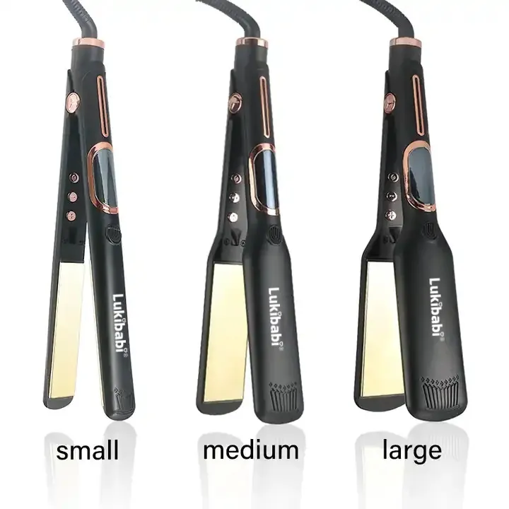Gift Set 1.5 Inch Hair 230 Degree LCD Display Titanium Plate Infrared Ionic 3D Floating Professional Hair Sraightener Flat Iron